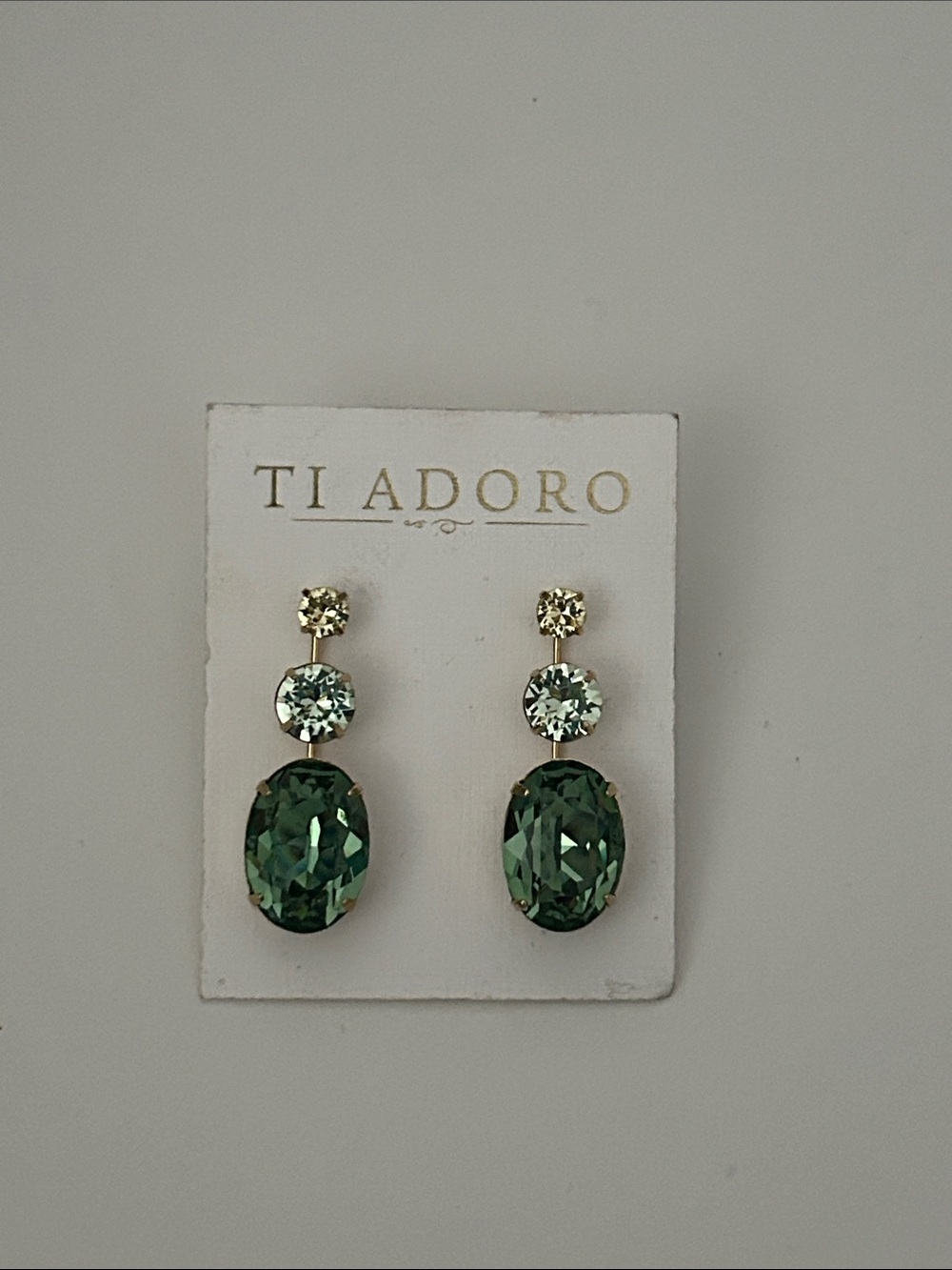 Emerald Drop Crystal Earrings